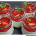 PANNA COTTA A LA VANILLE, COULIS DE FRAISE AU BASILIC