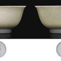 A rare pair of anhua-decorated white-glazed bowls. Hongzhi underglaze-blue six-character marks and of the period