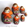 Set de 4 doudous poupées russes