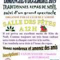 TRADITIONNEL REPAS DE NOEL - DIMANCHE 8 DECEMBRE à 12h00 à la salle des fêtes