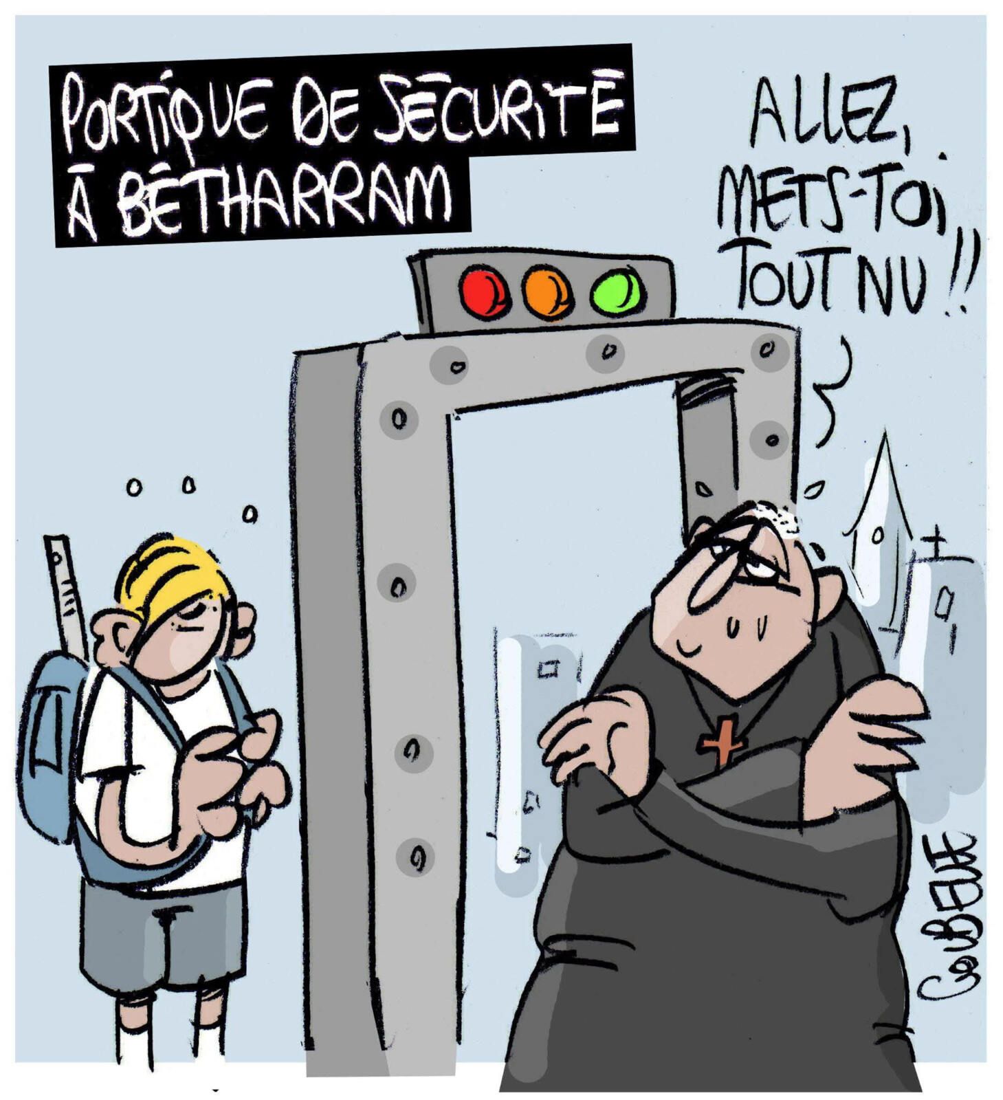 Attaque au couteau et portique de sécurité
