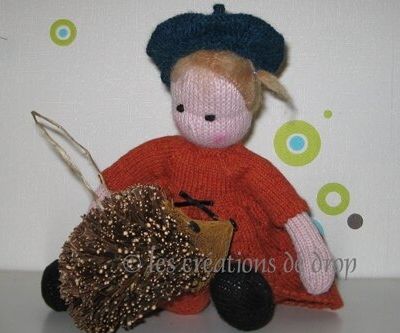 Tilda, poupée "bouille à bisous" au tricot