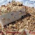 Gâteau de semoule de fonio, crumble au pralin