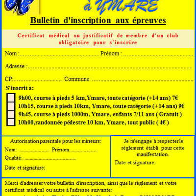 Inscription pour le dimanche 3 juillet 2016