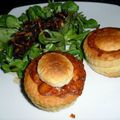 Vol au vent terre et mer à la sauce rosée