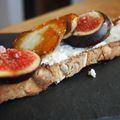 Bruschetta aux figues et aux cèpes snackés