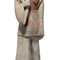 A grey pottery figure of a dignitary, Western Wei dynasty (AD 535-556)