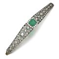 Emerald and diamond bracelet, first half of 20th century