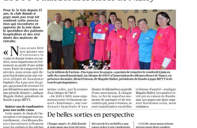 Les Gogos remettent un chèque de 500 euros aux Blouses Roses 