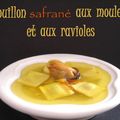 Bouillon safrané aux moules et aux ravioles