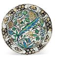 An Iznik pottery dish with gilt highlights, Ottoman Turkey, circa 1610