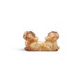 A white and russet jade figure of two deers, Liao dynasty