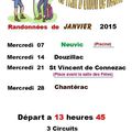 Les randonnées de janvier 2015