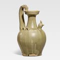 A rare yueyao green-glazed chicken-head ewer, Southern Dynasties (265-589)
