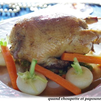 PIGEONS FARCIS AU CHOU ET AU FOIE GRAS 