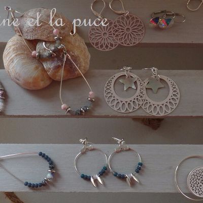 tableau 11 :boucles d'oreilles métal argenté :extrait de collection