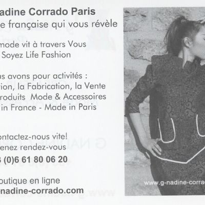 Flyer recto By G Nadine Corrado Créatrice Mode & Accessoires