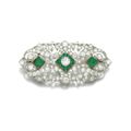 Emerald and diamond brooch, early 20th century and later