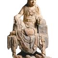 A carved and polychrome wood figure of Guanyin, Song-Early Yuan dynasty 