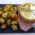 Camembert croûtons tomate basilic