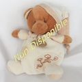 Doudou Peluche Ours Marron Ecru Bio Coeur Feuille Bonnet Rayures Doudou Et Compagnie