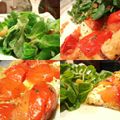 Tarte tatin tomates/chèvre et salade de mâche aux raisins
