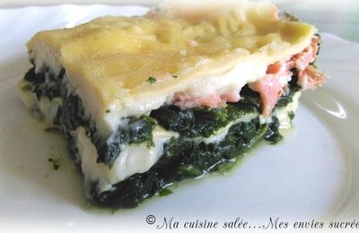 LASAGNES AU SAUMON FUMÉ ET AUX ÉPINARDS 