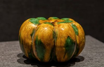 Sancai-glazed Pumpkin, Tang dynasty, 8th Century