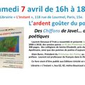 Goûter de l'ardent poème, librairie L'Instant, publication Des Chiffons de Javel..., poèmes des collégiens de Sainte-E