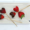 Sucettes de fraises au chocolat