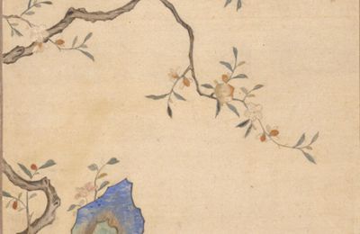 Gu Silk Embroidery Screen of Magpie and Peach, Qing dynasty 