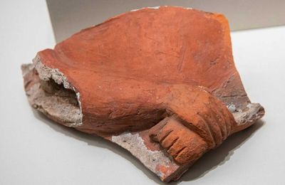 Fragment of a Painted Pottery Man, Hongshan Culture (3500-3000 BC)