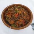 Lentilles vertes au chorizo, poivrons, tomates