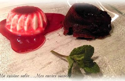 PANNA COTTA - COULIS FRAMBOISE / FONDANT CHOCOLAT