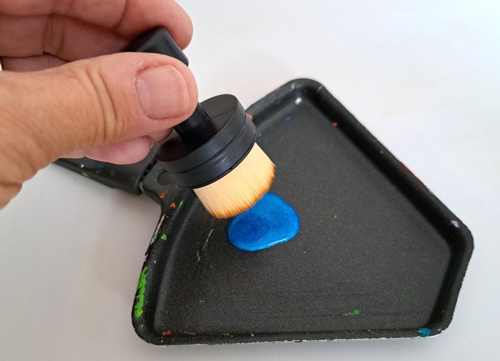 Avec l'encre "Multinacré" (Bleu)