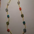 Collier perles de verre et tube rocailles 