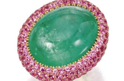 Emerald and pink sapphire ring, Michele della Valle