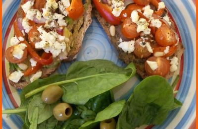 Bruschette végétariennes aux tomates cerises rôties {anti-canicule}