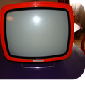télévision portable " popsy " rouge orangée de marque Schneider