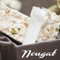 Nougat tendre aux amandes, pistaches et miel.