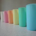 Lot de six gobelets Tupperware pastels - VENDUS