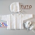PATRON tricot bb FACILE et PREMA modele layette bébé et patron a tricoter Explications tuto brassière, bonnet, chaussons et Reborn