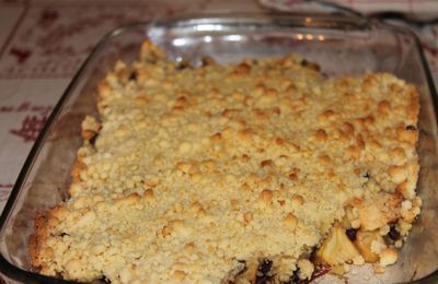 Crumble pomme chocolat façon tatin sablé [ allégé en beurre en plus!]