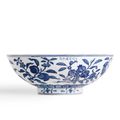 A Rare Large Blue and White 'Fruit Spray' Bowl, Mark and Period of Xuande (1426-1435)