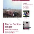 RESERVEZ VOTRE SOIREE POUR RENCONTRER MARIE SABINE ROGER LE 12 AVRIL A 19H00