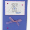 Carte nounours à museau bleu #2- Tatty bear card #2