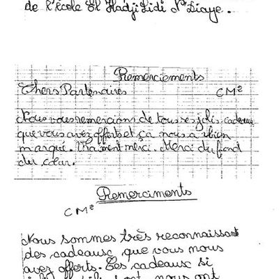 Les écoliers de St-Louis nous ont écrit...