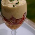 Espuma d'hummus, tomates cerise & roquette