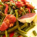 Salade de haricots verts aux magrets gésiers et légumes d'été