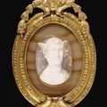 Camée ovale en onyx sculpte représentant le buste de Mercure, XVIIIème siècle